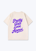 Pretty Girls Love Aperol Oversized Shirt - Beige Back (Designed)