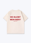 Wo bleibt mein Bier? Oversized Shirt - Beige Back (Designed)