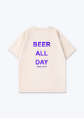 Beer All Day Oversized Shirt - Beige Back (Designed)