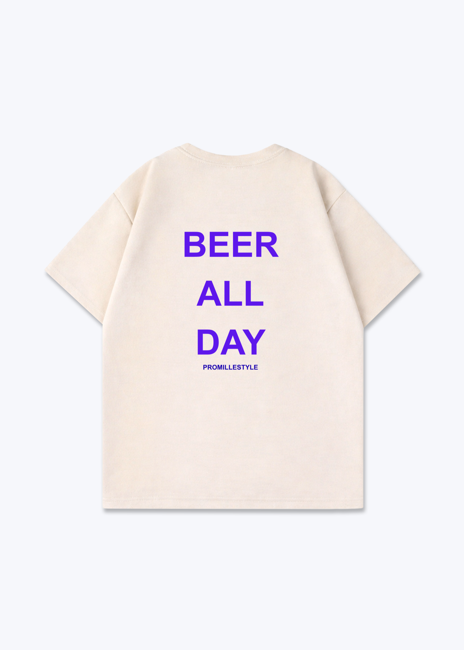 Beer All Day Oversized Shirt - Beige Back (Designed)
