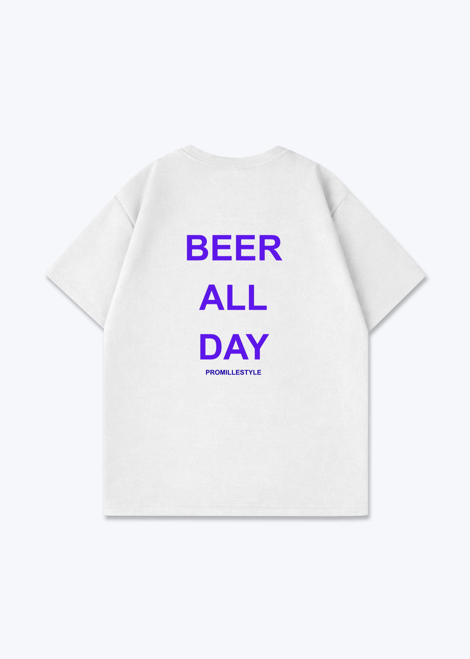 Beer All Day Oversized Shirt - White Back (Designed)