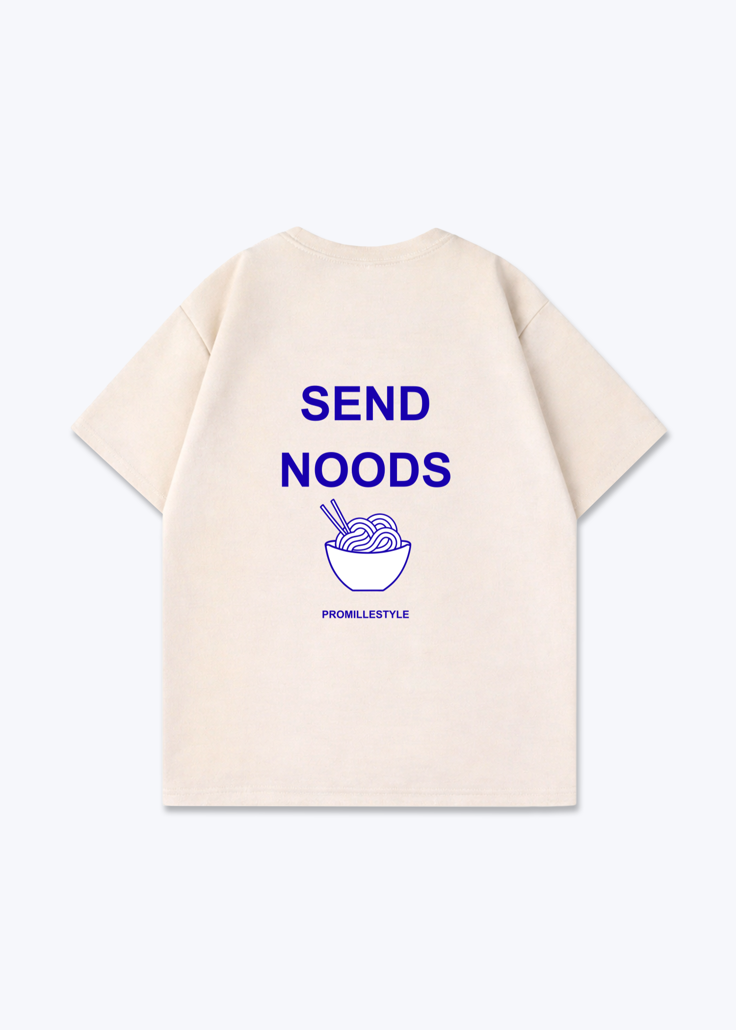 Send Noods Oversized Shirt - Beige Back (Designed)