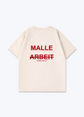 Malle statt Arbeit Oversized Shirt - Beige Back (Designed)