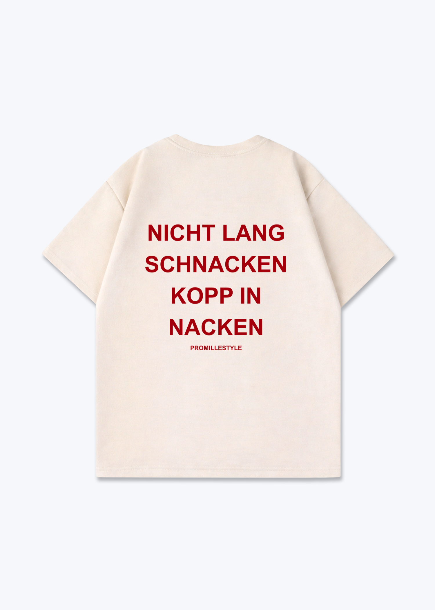 Kopf in Nacken Oversized Shirt - Beige Back (Designed)