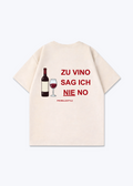Vino Nie No Oversized Shirt - Beige Back (Designed)