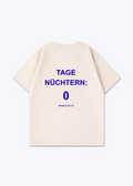 0 Tage Nüchtern Oversized Shirt - Beige Back (Designed)