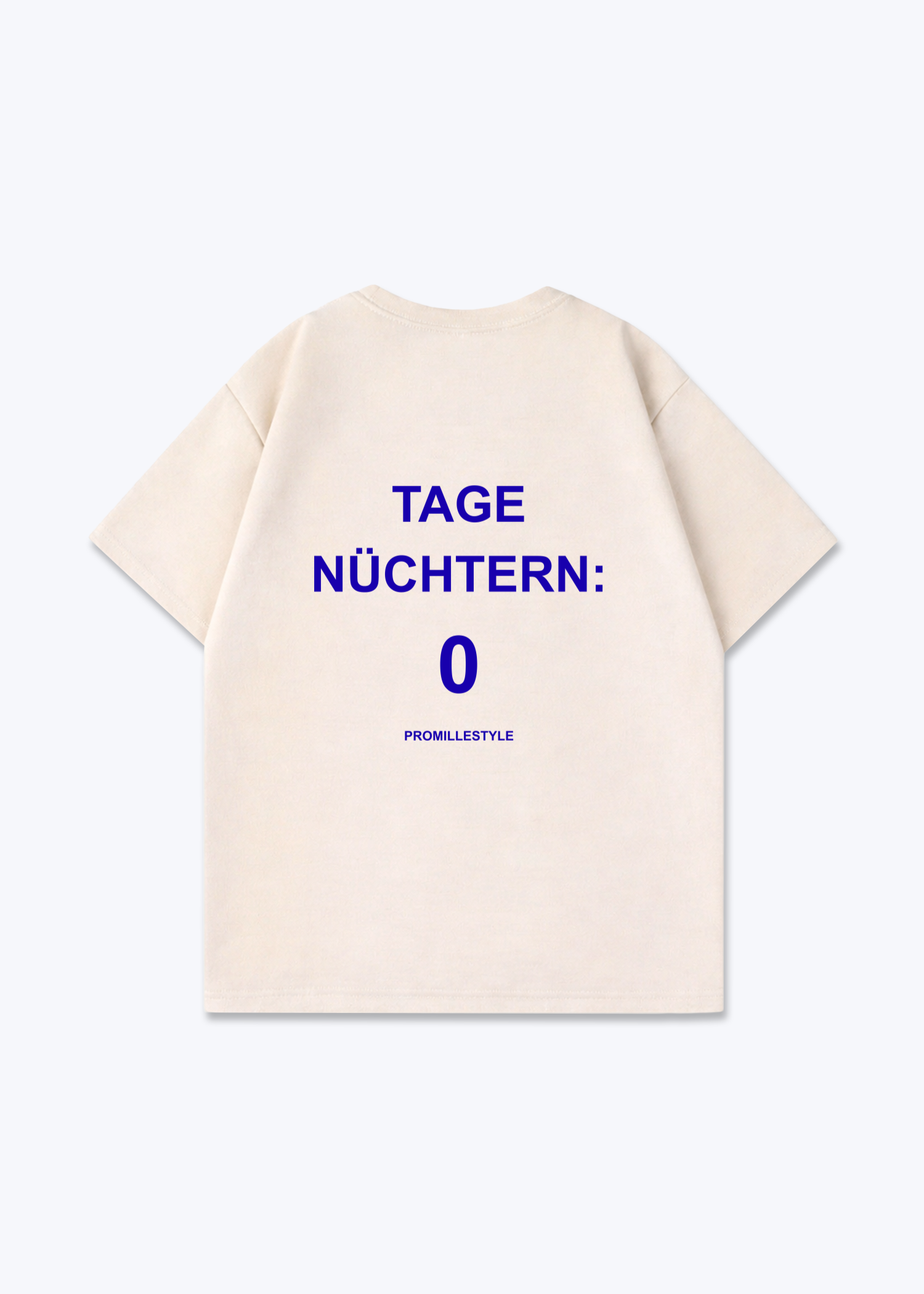 0 Tage Nüchtern Oversized Shirt - Beige Back (Designed)
