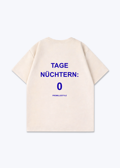 0 Tage Nüchtern Oversized Shirt - Beige Back (Designed)