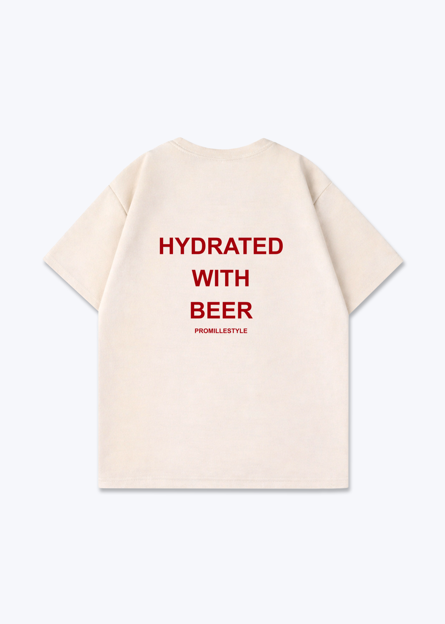 Hydrated with Beer Oversized Shirt - Beige Back (Designed)