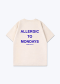 Allergic to Mondays Oversized Shirt - Beige Back (Designed)