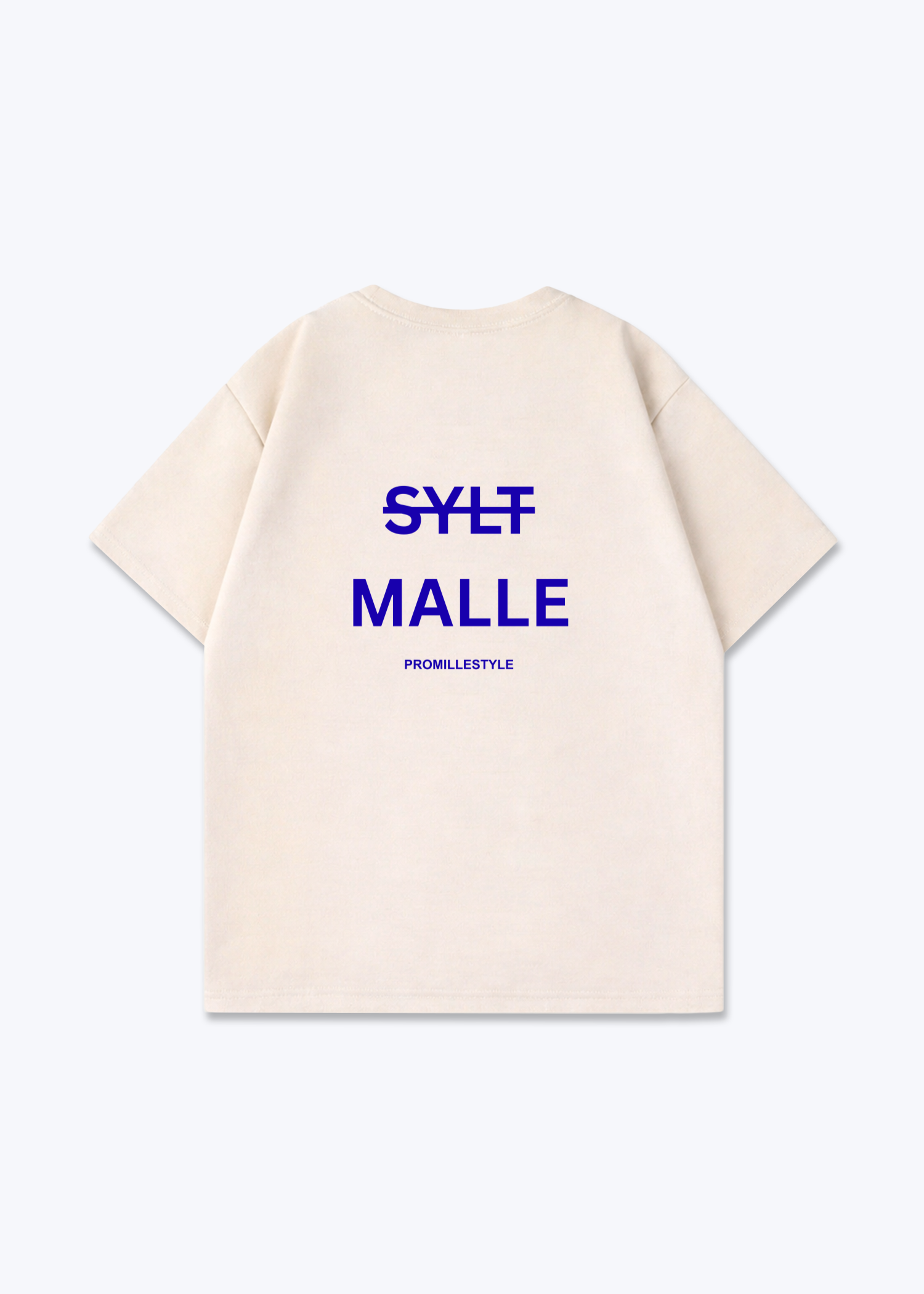 Malle statt Sylt Oversized Shirt - Beige Back (Designed)