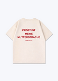 Prost Muttersprache Oversized Shirt - Beige Back (Designed)