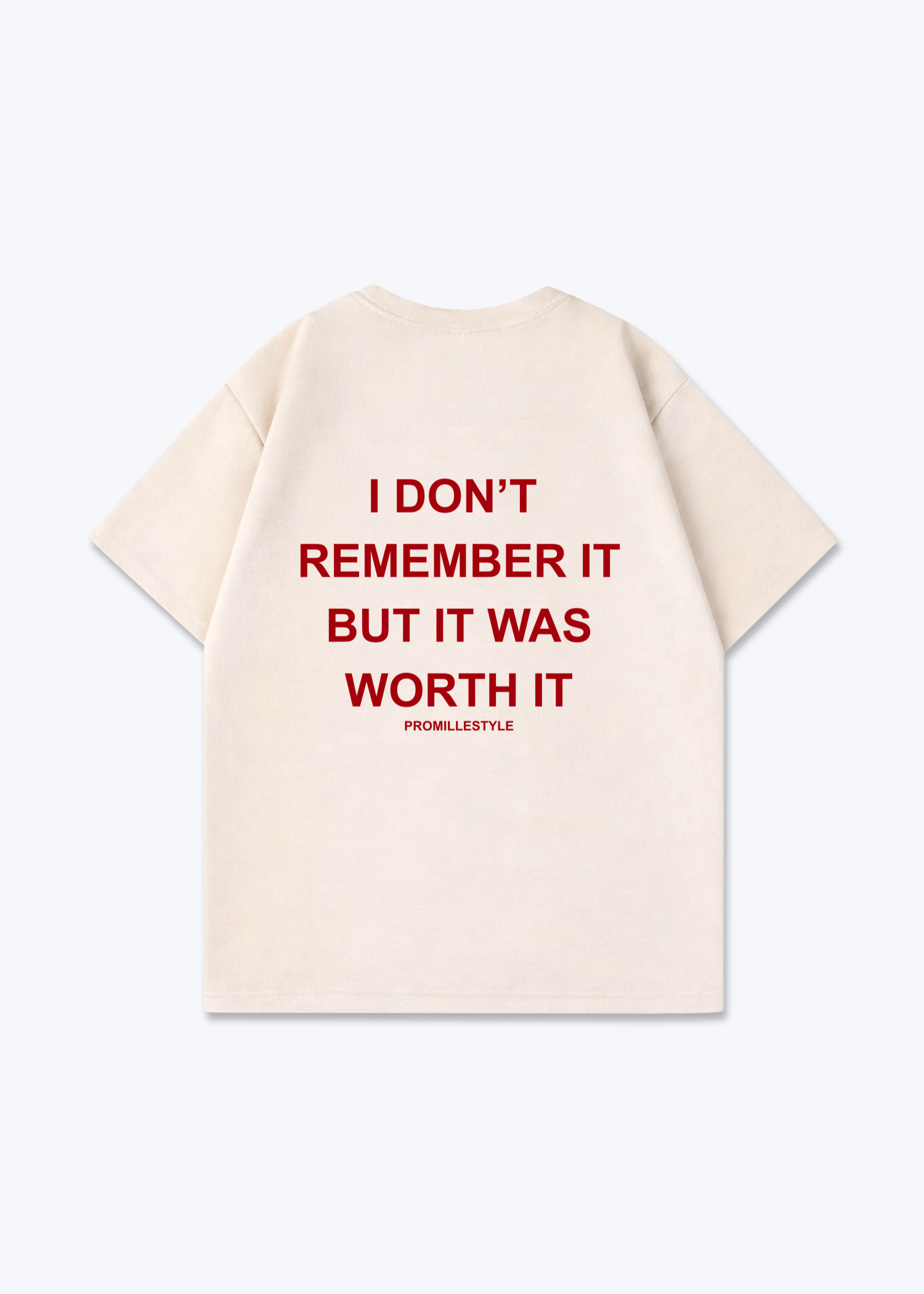 I don't remember Oversized Shirt - Beige Back (Designed)