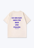Bier und Frauen Oversized Shirt - Beige Back (Designed)