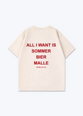 All I want Malle Oversized Shirt - Beige Back (Designed)