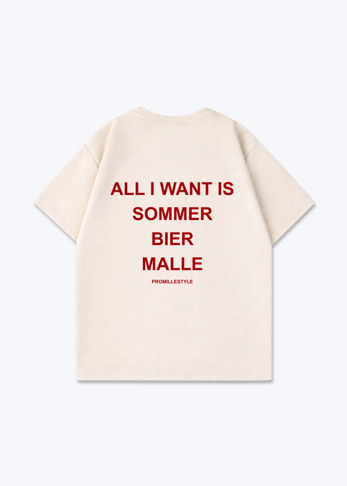 All I want Malle Oversized Shirt - Beige Back (Designed)
