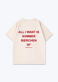 All I want Sommer Bierchen 30° Oversized Shirt - Beige Back (Designed)