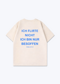 Ich Flirte nicht Oversized Shirt - Beige Back (Designed)