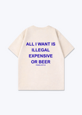 All I want is Beer Oversized Shirt - Beige Back (Designed)