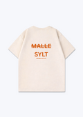 Sylt statt Malle Oversized Shirt - Beige Back (Designed)
