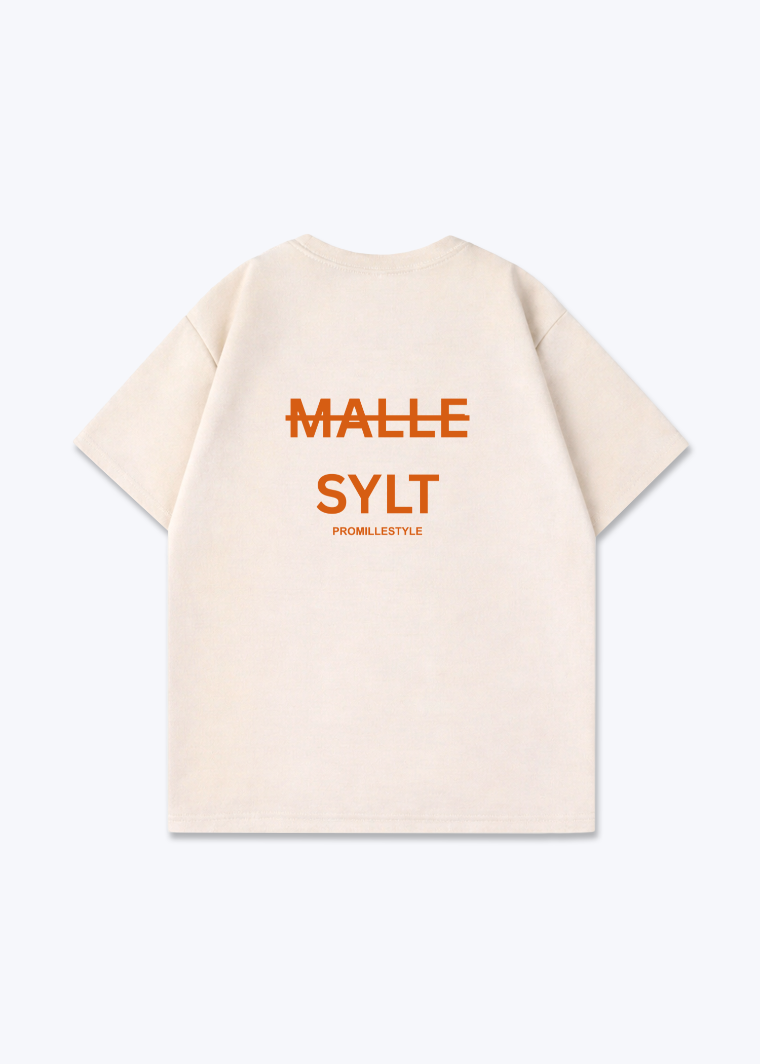 Sylt statt Malle Oversized Shirt - Beige Back (Designed)