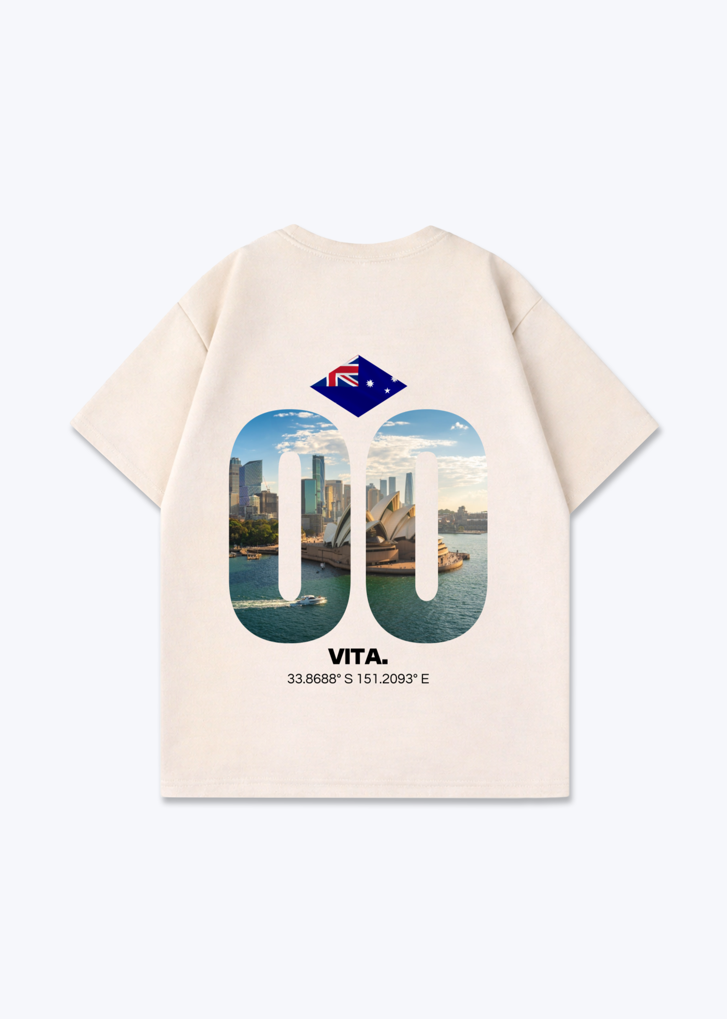 Australia Signature Oversized Shirt - Beige Back (Designed)