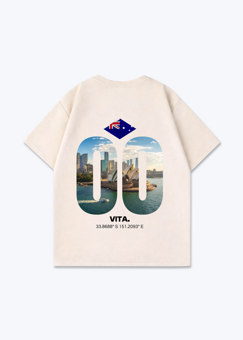 Australia Signature Oversized Shirt - Beige Back (Designed)