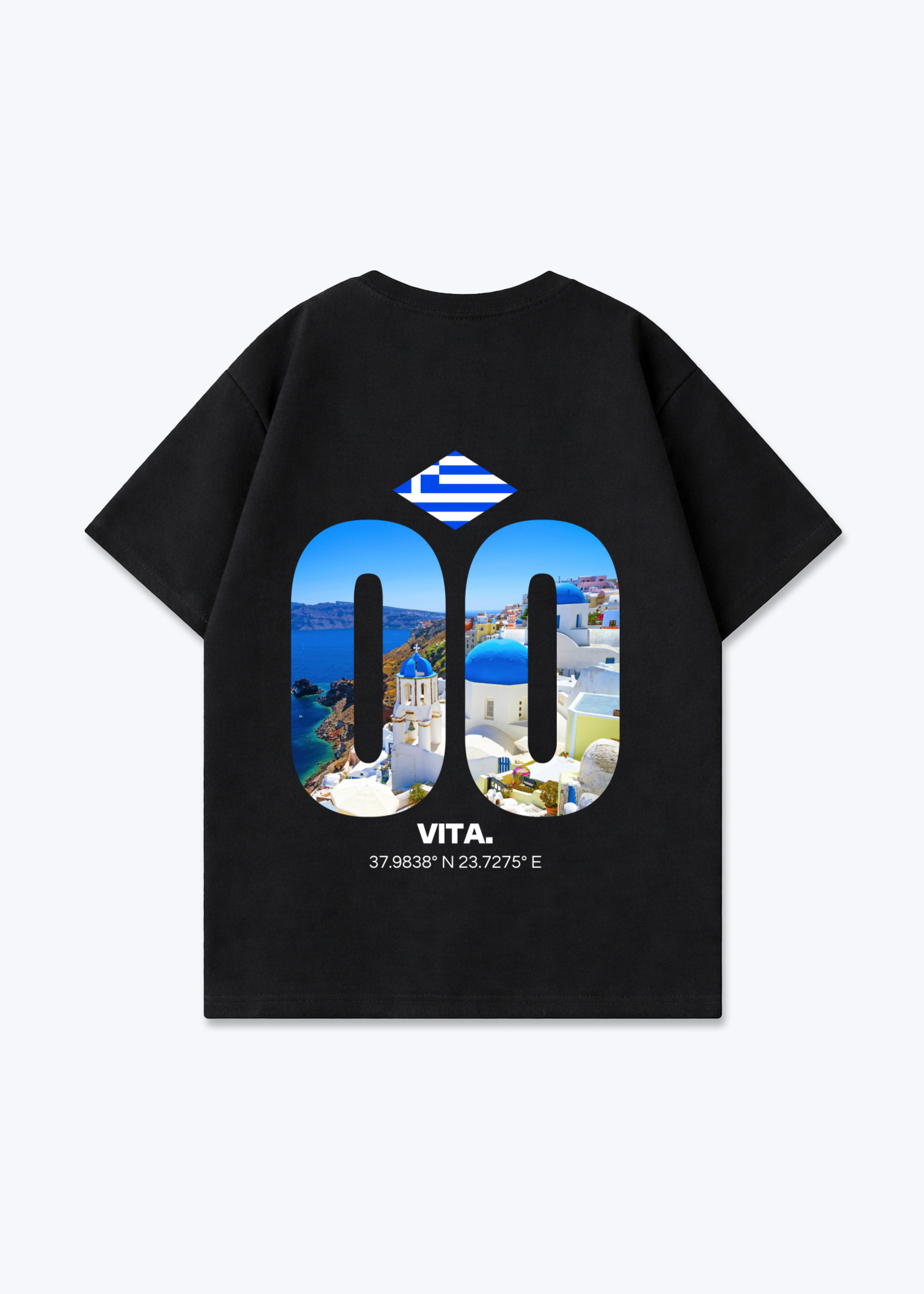 Greece Signature Oversized Shirt - Black Back (Designed)