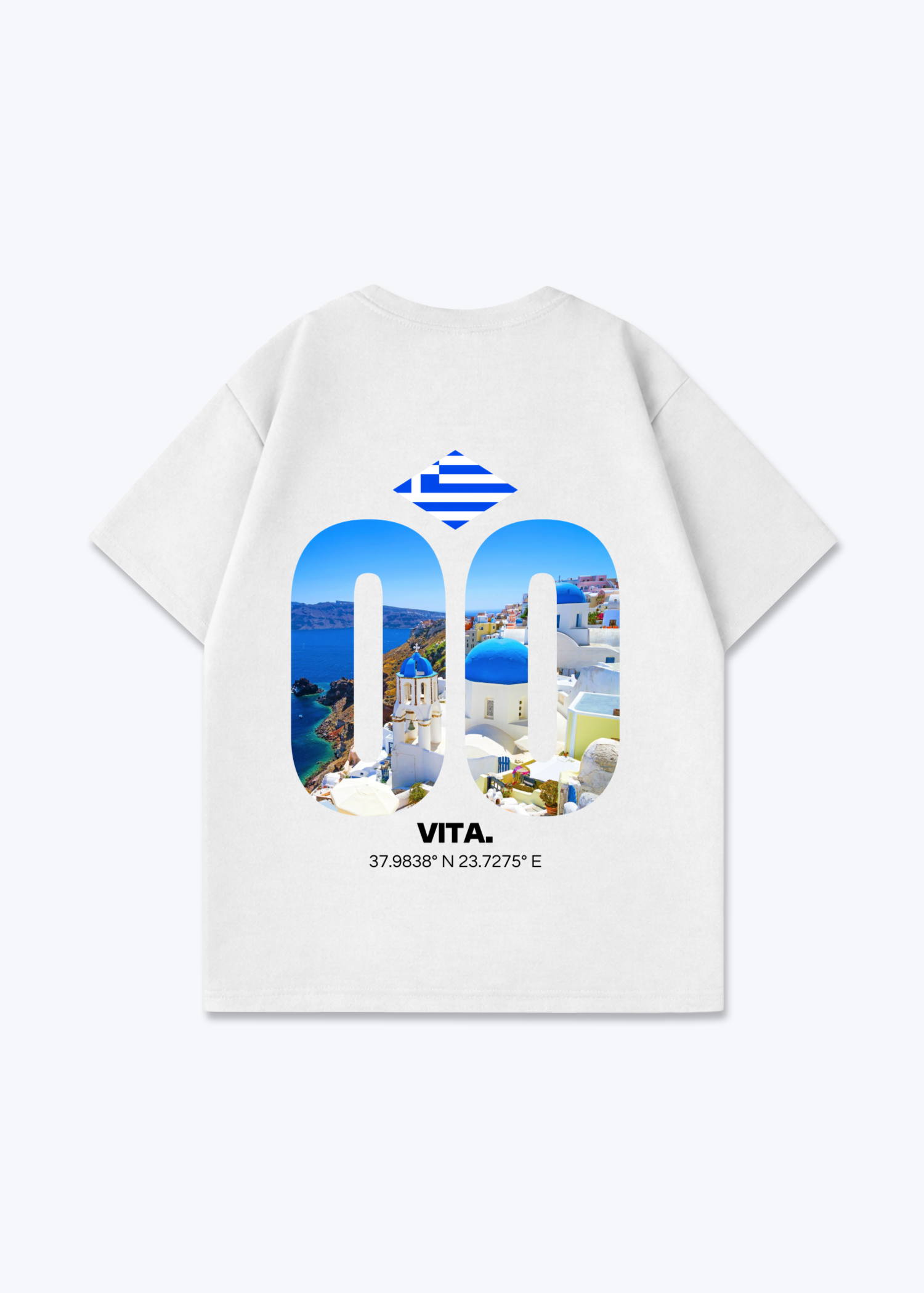 Greece Signature Oversized Shirt - White Back (Designed)
