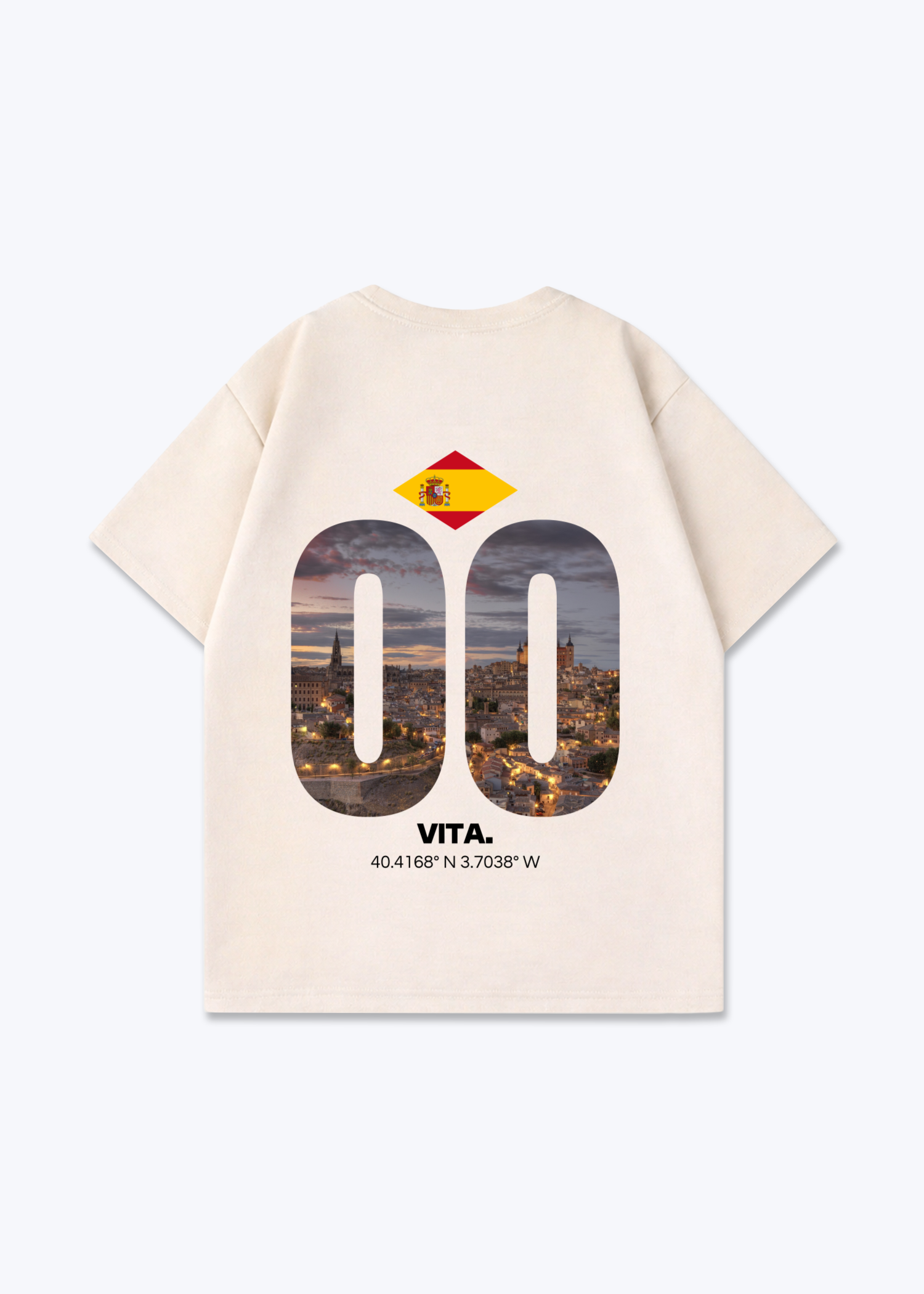 Spain Signature Oversized Shirt - Beige Back (Designed)