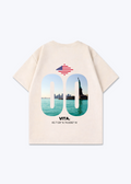 USA Signature Oversized Shirt - Beige Back (Designed)