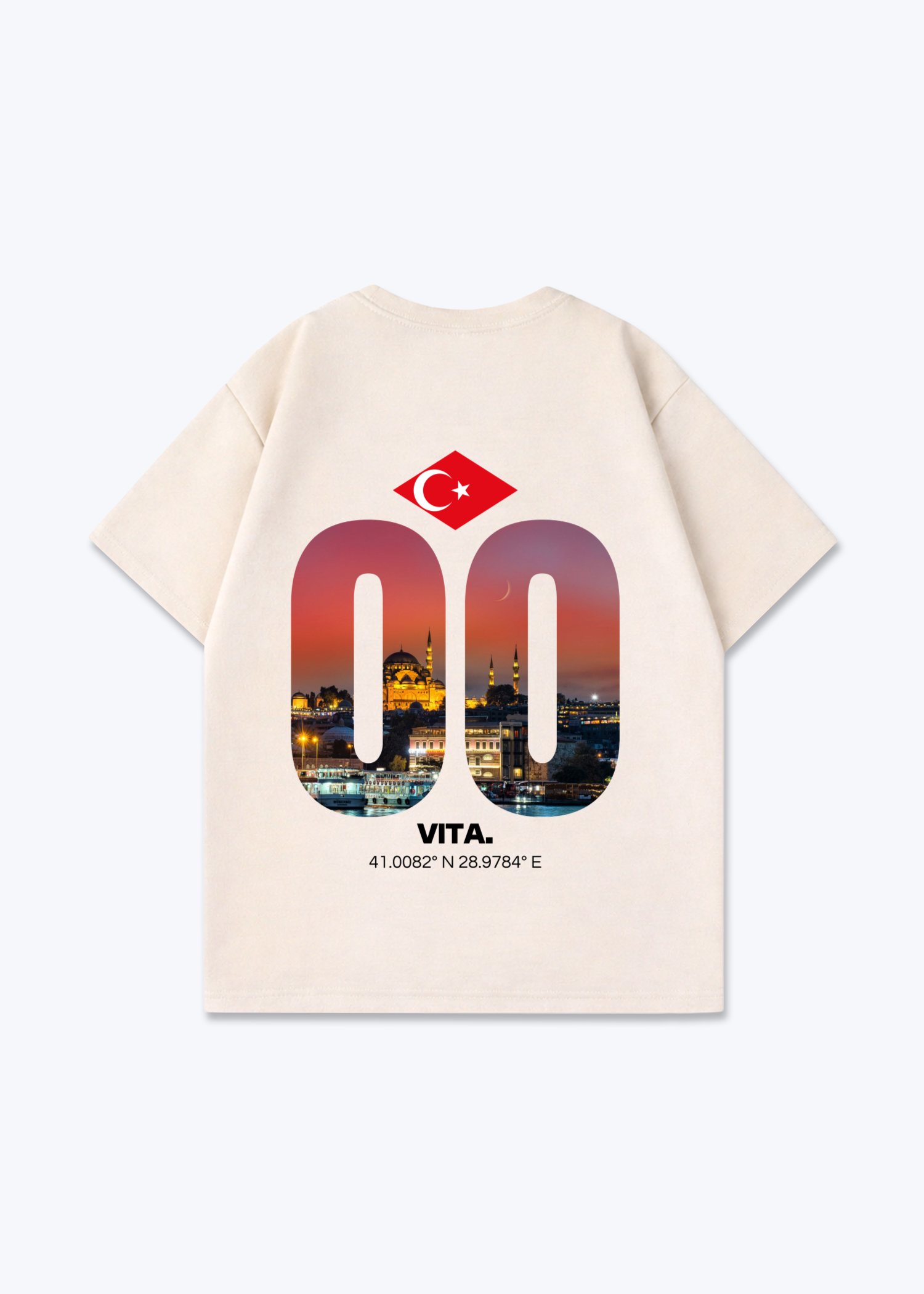 Türkiye Oversized Shirt - Beige Back (Designed)