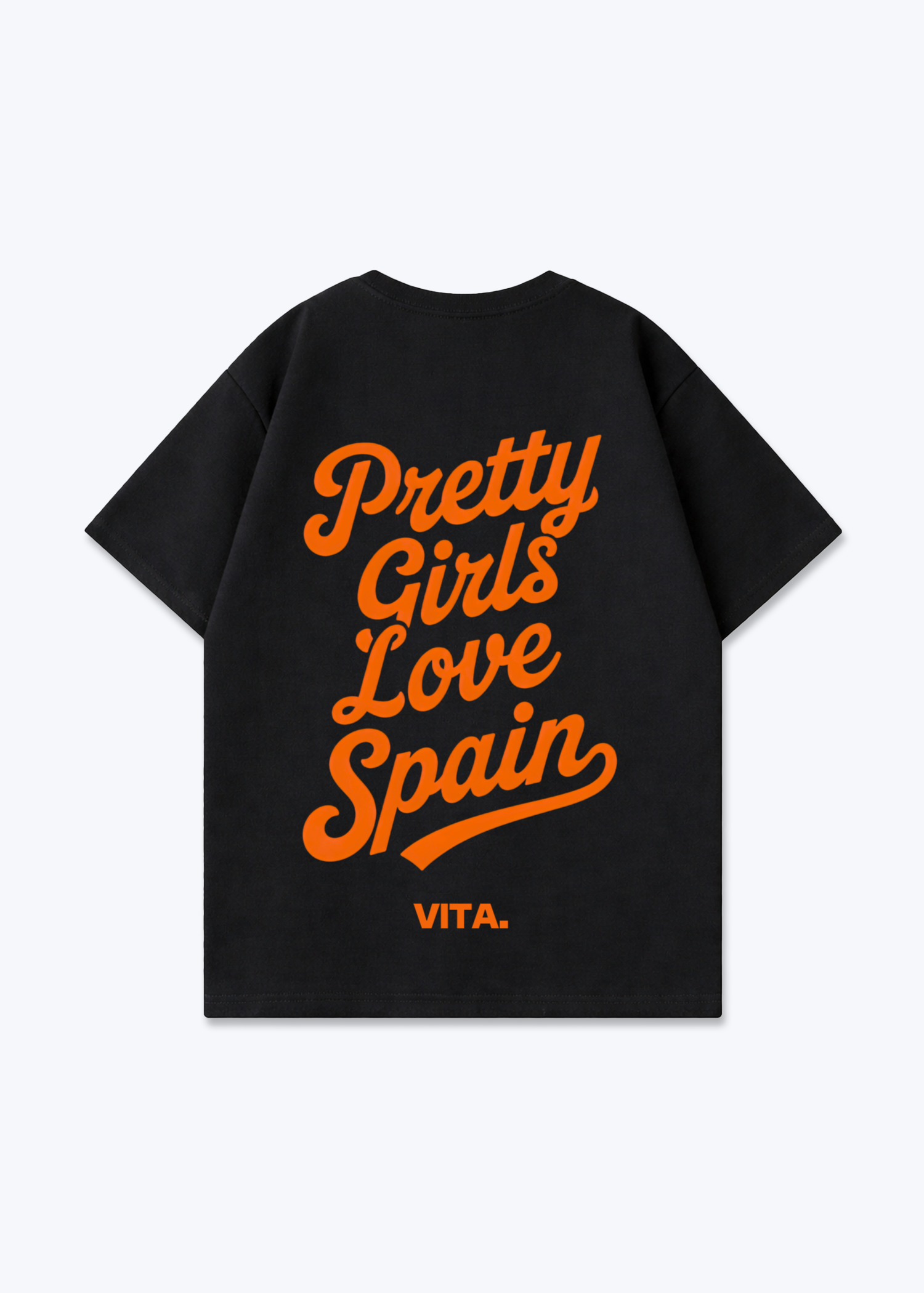 Pretty Girls Love Spain Oversized Shirt - Black Back (Designed)