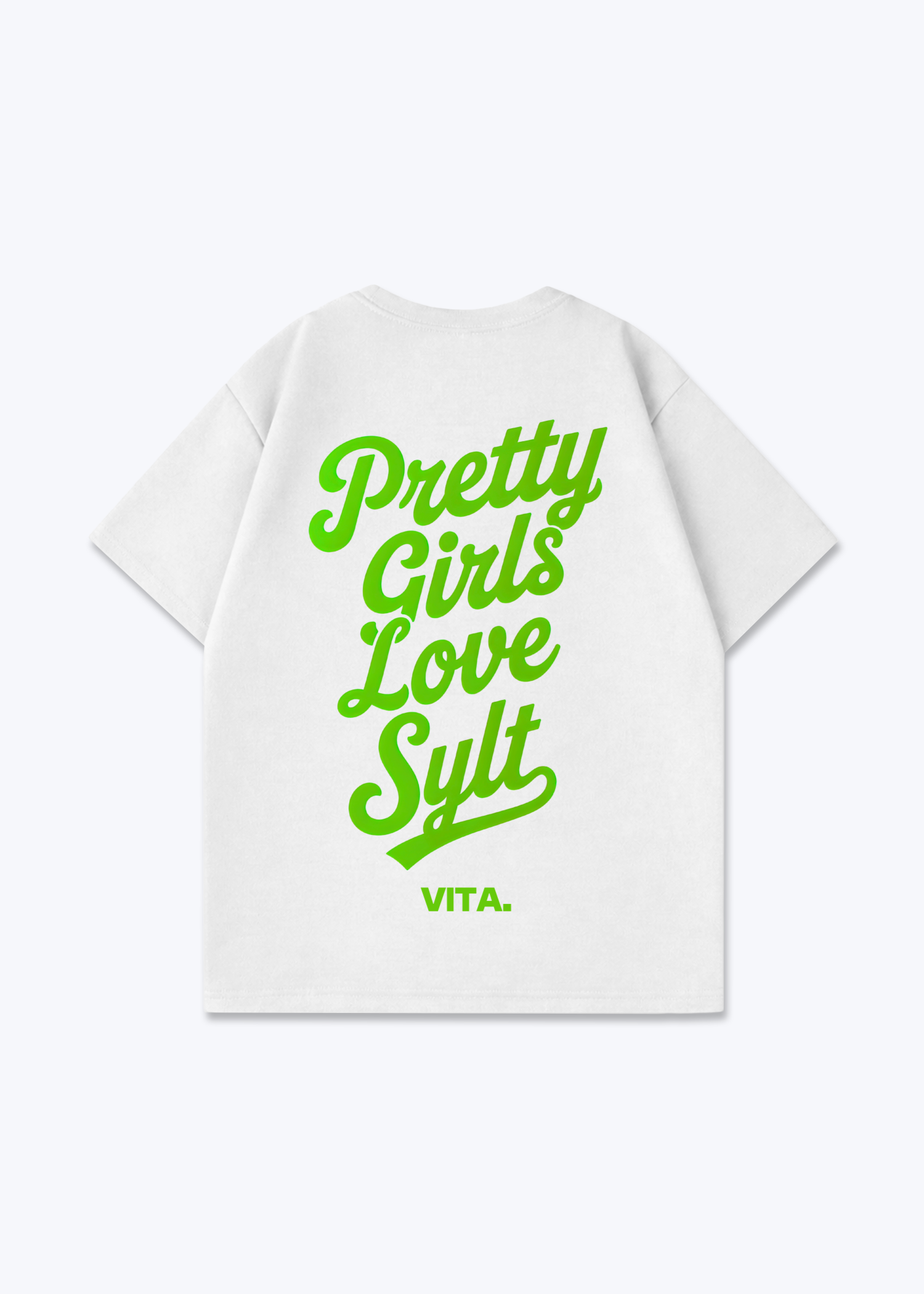 Pretty Girls Love Sylt Oversized Shirt - White Back (Designed)